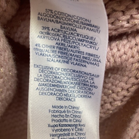 Chaps dusty pink yoke sweater with metallic thread - Picture 4 of 5